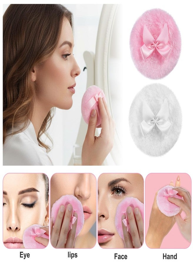 Larrel Makeup Puff, 2 Pcs Washable Reusable Pressed Puff Soft Comfortable Body Dusting Puffs Cushion Applicator Makeup Beauty Tools for Women Girls(Pink, White) - Image 5